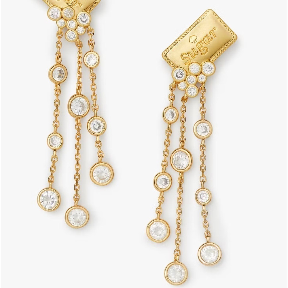 škate spade new york Coffee Break Sugar Statement Dangle Drop Earrings::NWT:: - Picture 4 of 8